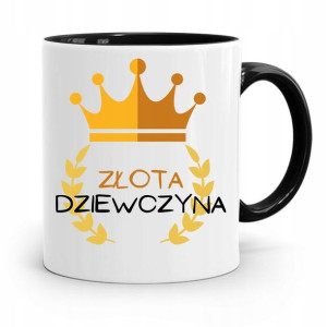 Kubek Czarny Dla Dziewczyny Złota Dziewczyna