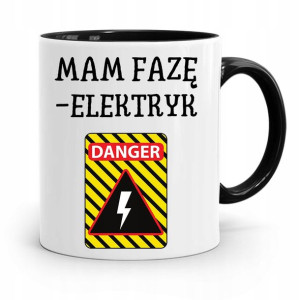 Kubek Czarny Dla Elektryka Mama Fazę Elektryk