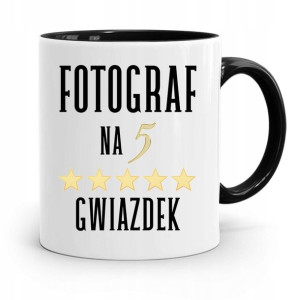 Kubek Czarny Dla Fotografa Na Pięć Gwiazdek