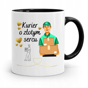 Kubek Czarny Dla Kuriera O Złotym Sercu Prezent