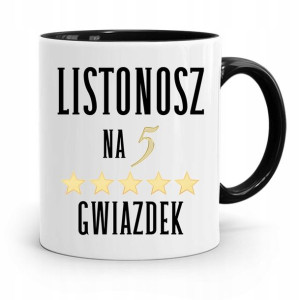 Kubek Czarny Dla Listonosza Na 5 Gwiazdek