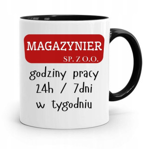 Kubek Czarny Dla Magazyniera Godziny Pracy