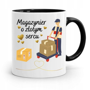 Kubek Czarny Dla Magazyniera O Złotym Sercu