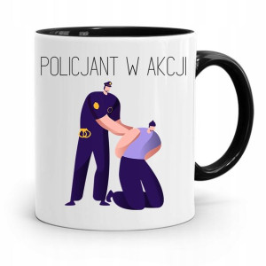 Kubek Czarny Dla Policjanta Policjantki W Akcji