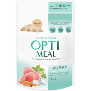 Optimeal Mokra Karma Dla Szczeniąt Indyk z Marchewka w Sosie 100 g