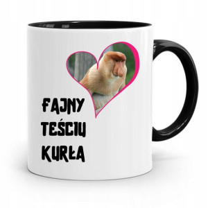 Kubek Czarny Dla Teścia Fajny Teściu Kurła Prezent