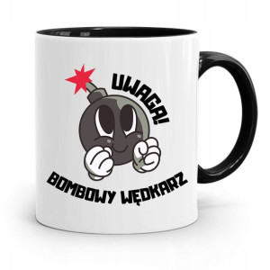 Kubek Czarny Dla Wędkarza Bombowy Wędkarz Prezent