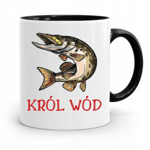 Kubek Czarny Dla Wędkarza Rybak Król Wód Prezent