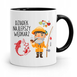Kubek Czarny Dla Wędkarza Rybaka Dziadek Najlepszy
