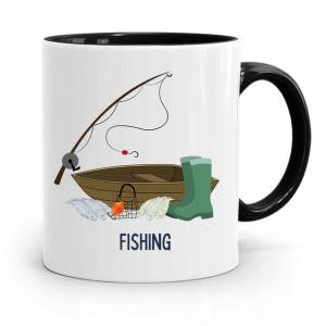 Kubek Czarny Dla Wędkarza Rybaka Fishing Prezent