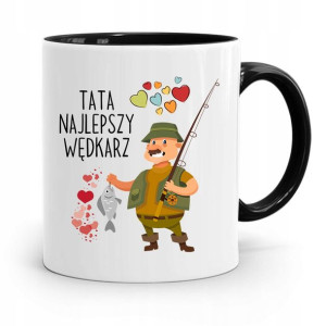 Kubek Czarny Dla Wędkarza Rybaka Tata Najlepszy