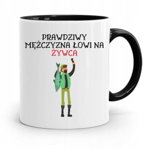 Kubek Czarny Dla Wędkarza Łowi Na Żywca Prezent