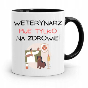 Kubek Czarny Dla Weterynarza Pije Tylko Na Zdrowie