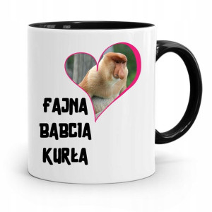 Kubek Czarny Dzień Babci Fajna Babcia Kurła