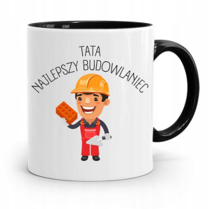 Kubek Czarny Na Dzień Ojca Najlepszy Budowlaniec