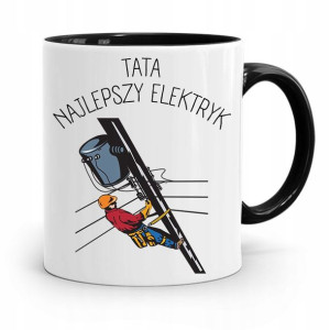 Kubek Czarny Na Dzień Ojca Najlepszy Elektryk