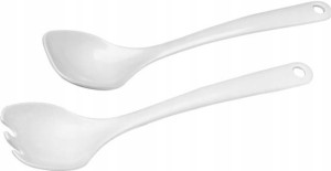 Widelec do sałatek z melaminy biały 305mm - 564004