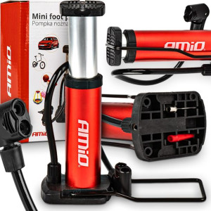 Pompka nożna MINI PU05 metalowa mocna rowerowa