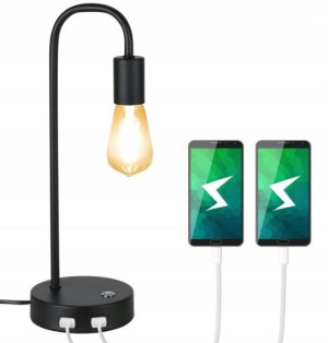 Nowoczesna lampka biurkowa TOMSHINE z portami USB