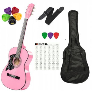 Gitara klasyczna 3/4 dla początkujących - różowa