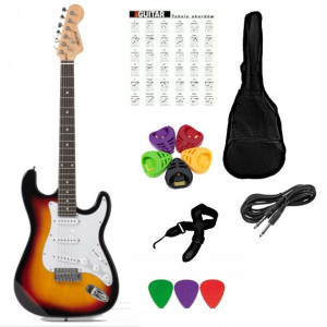 Gitara elektryczna PRESTON z akcesoriami - podpalana