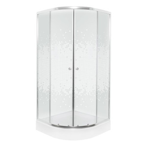 KERRA PIXEL WHITE kabina prysznicowa półokrągła 80x80x180cm szkło dekor