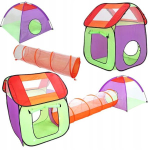 Namiot Dla Dzieci 3w1 Dwa Domki +tunel Tipi