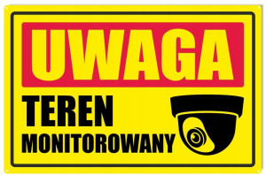 Tablica Pcv 32x21 Uwaga Teren Obiekt Monitorowany