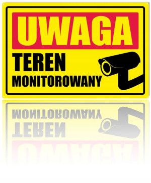Tablica Pcv 32x21 Uwaga Teren Obiekt Monitorowany