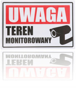 Tablica Pcv 32x21 Uwaga Teren Obiekt Monitorowany