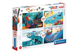 Clementoni 21308 Puzzle 2x20+2x60 Seaworld