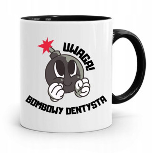 Kubek Czarny Prezent Dentysty Bombowy Dentysta