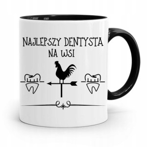 Kubek Czarny Prezent Dentysty Najlepszy Na Wsi