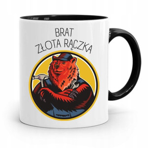 Kubek Czarny Prezent Dla Brata Złota Rączka