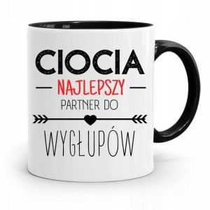Kubek Czarny Prezent Dla Cioci Najlepszy Partner