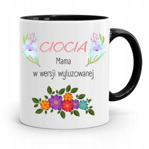 Kubek Czarny Prezent Dla Cioci Wersja Wyluzowana