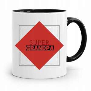 Kubek Czarny Prezent Dla Dziadka Super Grandpa