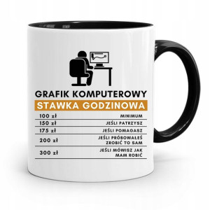 Kubek Czarny Prezent Dla Grafika Stawka Godzinowa
