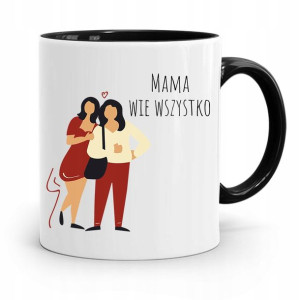 Kubek Czarny Prezent Dla Mamy Mama Wie Wszystko