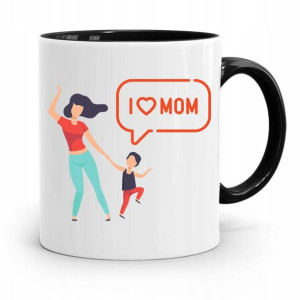 Kubek Czarny Prezent Dla Mamy Matki I Love Mom