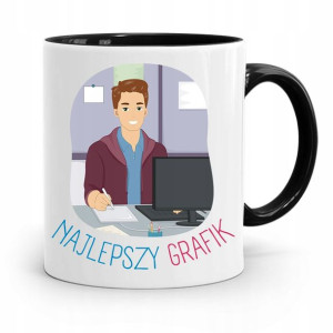 Kubek Czarny Prezent Dla Najlepszego Grafika