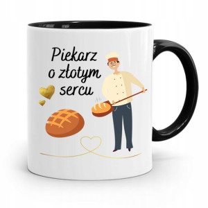 Kubek Czarny Prezent Dla Piekarza O Złotym Sercu