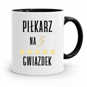 Kubek Czarny Prezent Dla Piłkarza Na 5 Gwiazdek