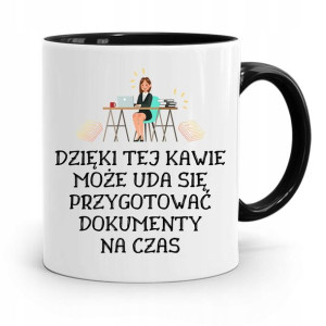 Kubek Czarny Prezent Dla Sekretarki Dzięki Tej