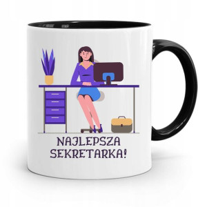 Kubek Czarny Prezent Dla Sekretarki Najlepsza