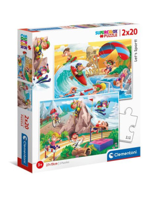 Clementoni 24780 Puzzle 2x20 Let's Sport