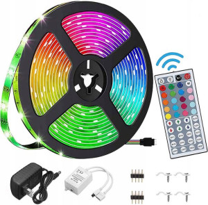 Zestaw Taśma Led Smd Rgb 5m Kolorowa + Pilot