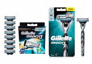 Gillette Mach 3 Ostrza 9 Szt + Maszynka Do Golenia