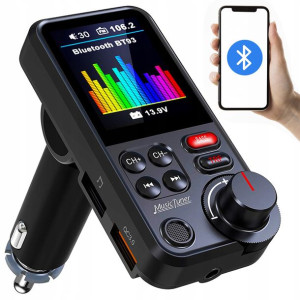 Transmiter Samochodowy Bluetooth Fm Ładowarka 23w