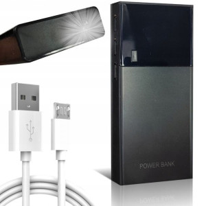 Powerbank 20000 mAh Czarny Latarka 2xUSB